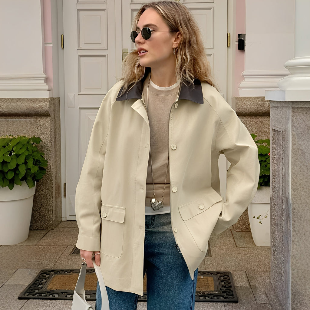 Helena – Damska kurtka codzienna z kołnierzem