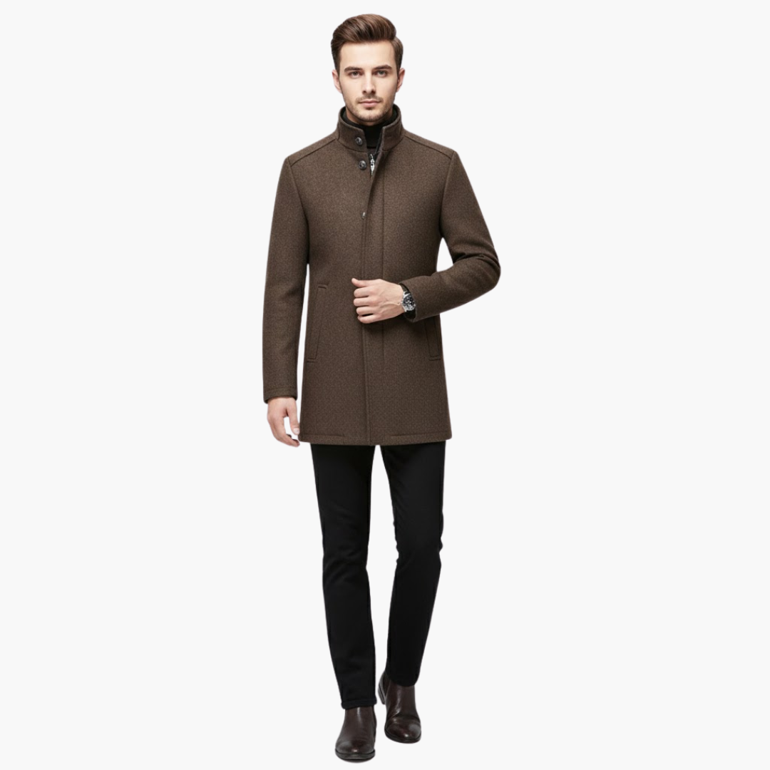 Harrison – Wool-Blend Stand Collar Overcoat