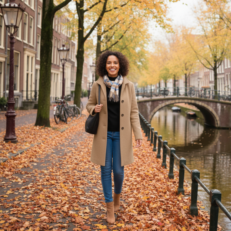 Hazel – Classic Wool-Blend Button-Up Coat for Women