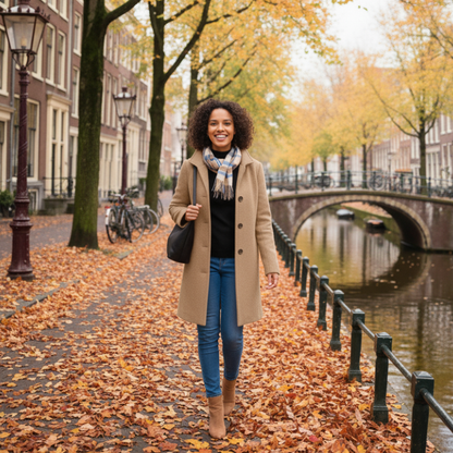 Hazel – Classic Wool-Blend Button-Up Coat for Women