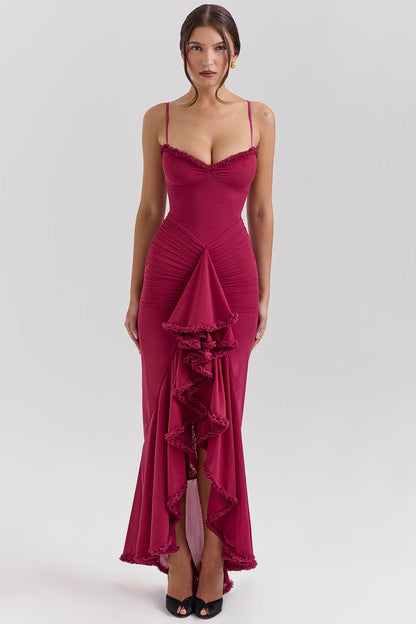Lucía – Draped Silhouette Maxi Evening Dress for Women