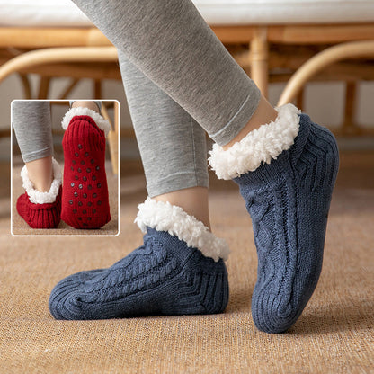 Ella – Cable Knit Fleece-Lined Slipper Socks