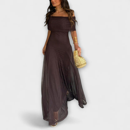 Aurelia – Off-Shoulder Flowing Maxi Dress for Women