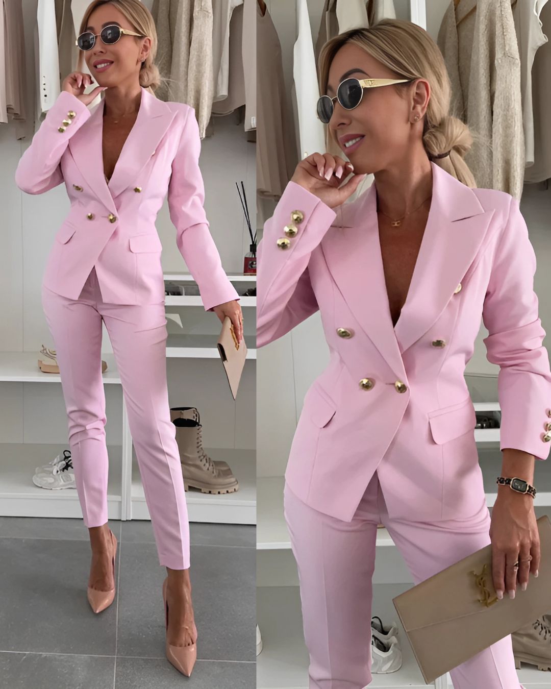 Alina – Tailored Double-Breasted Suit Set for Women