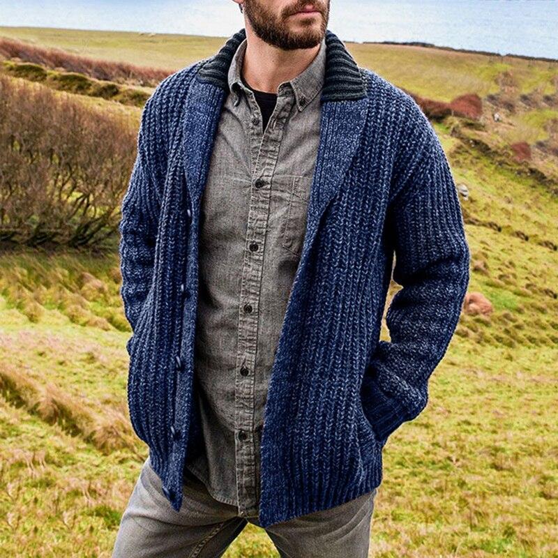 James – Textured Knit Cardigan for Men