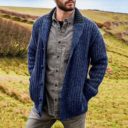 James – Textured Knit Cardigan for Men