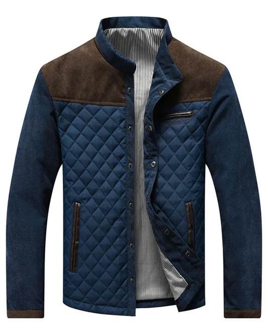 Thomas – Quilted Panel Men’s Stand-Collar Jacket