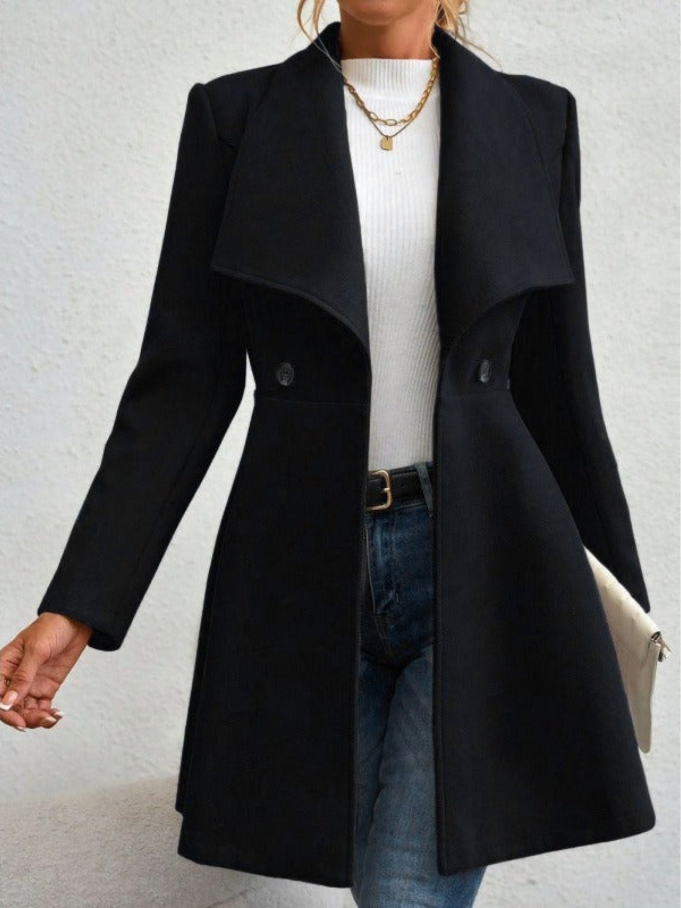 Klara – Płaszcz Elegancki z Klapami