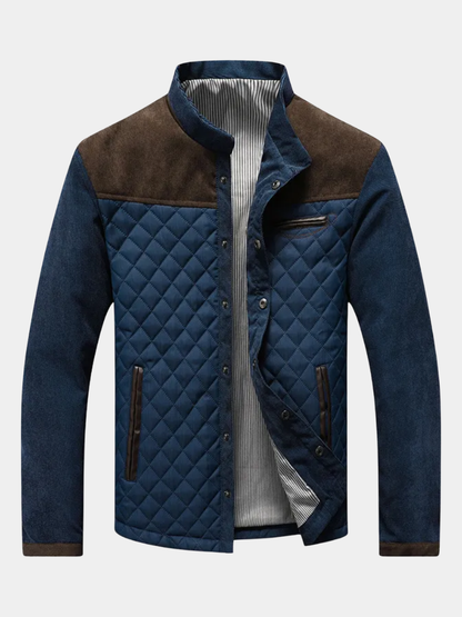 Thomas – Quilted Panel Men’s Stand-Collar Jacket