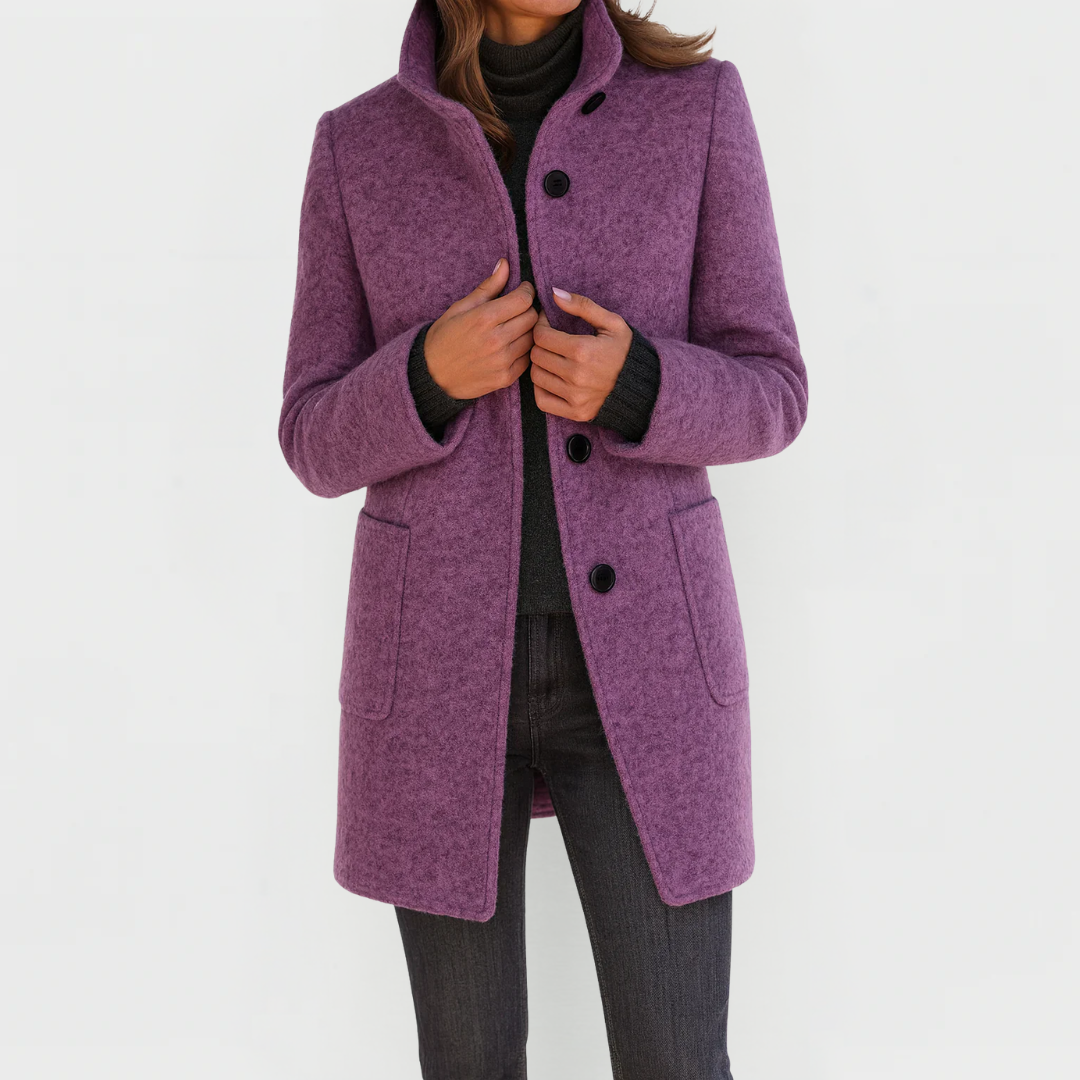 Lana – Tailored Wool-Blend Button-Up Coat for Women
