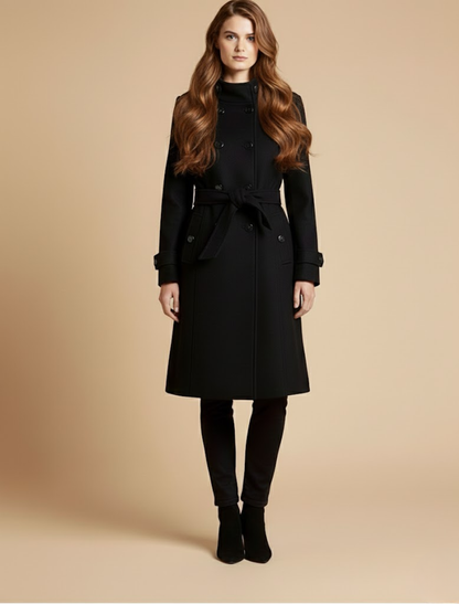 Lucía – Tailored Belted Long Coat Womens