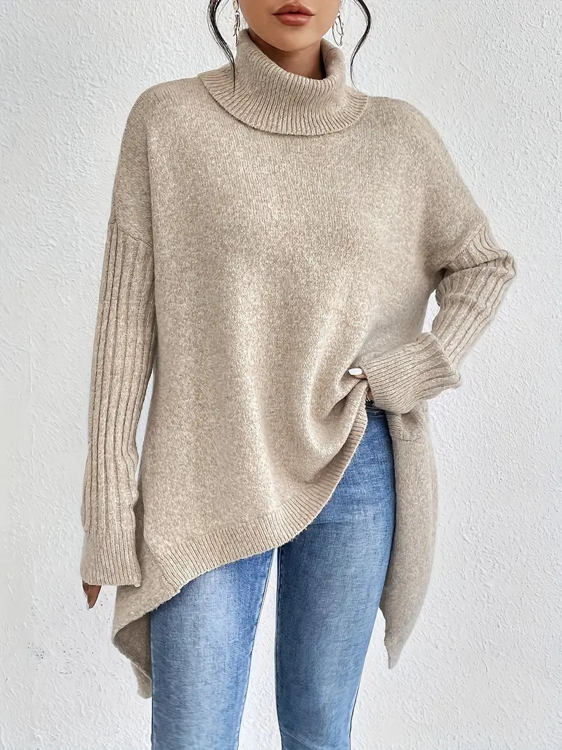 Sienna – Oversized Turtleneck Knit Sweater for Women