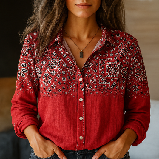 Laura – Printed Button-Front Casual Shirt for Women