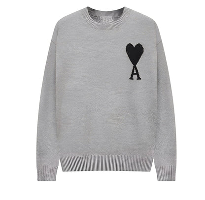 Amour - Unisex sweter dzianinowy z sercem