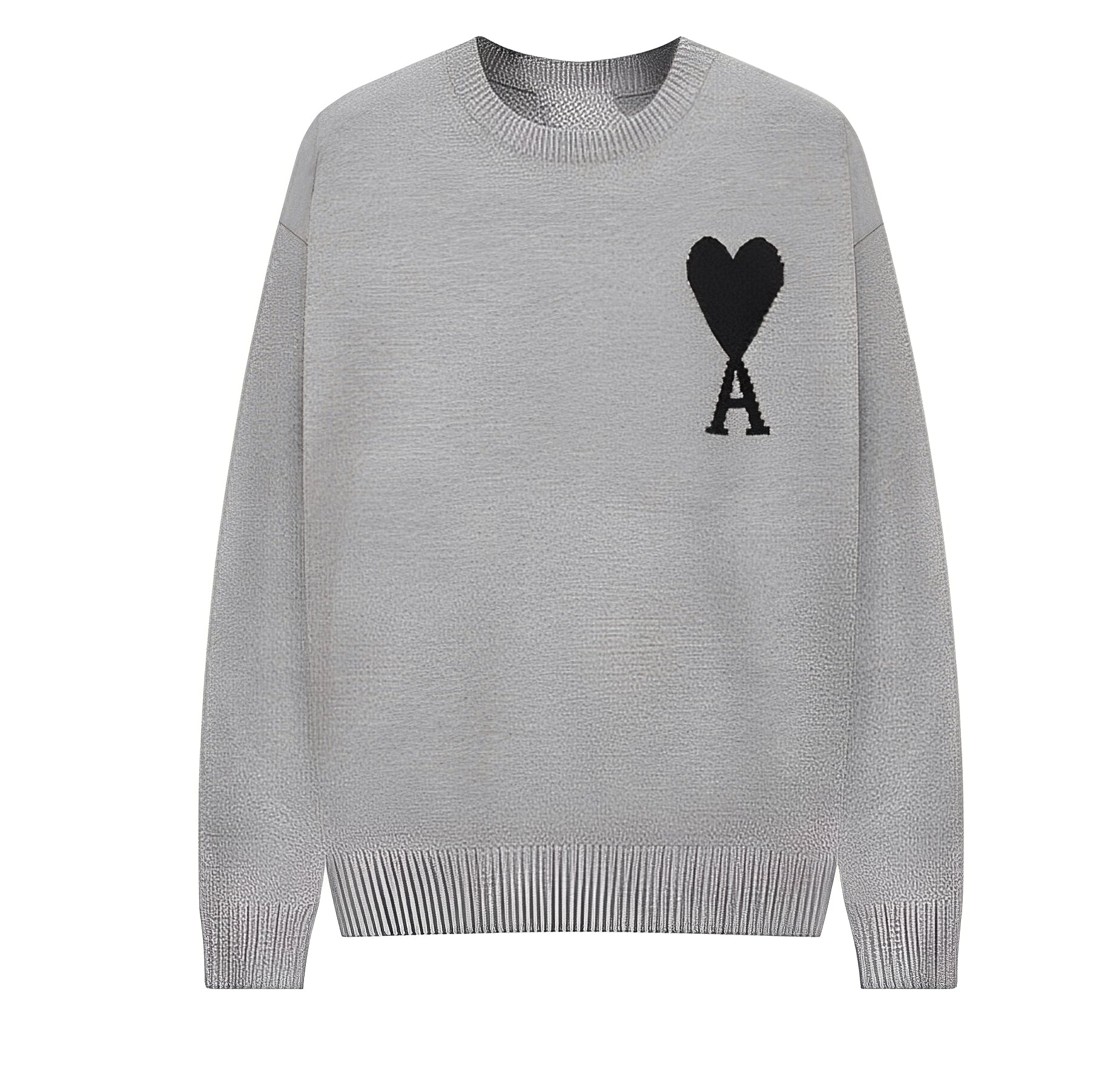 Álvaro – Beżowy sweter unisex z czerwonym sercem