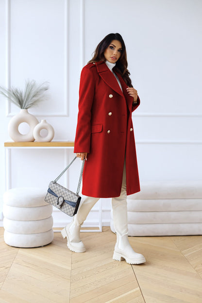 Victoria – Tailored Double-Breasted Long Coat for Women