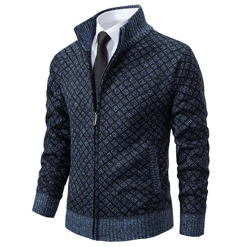 William – Textured Zip-Up Men’s Knit Jacket
