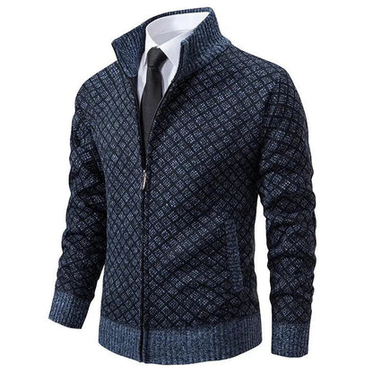 William – Textured Zip-Up Men’s Knit Jacket
