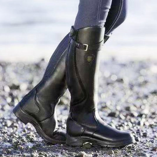 Karina - Skórzane wysokie buty jeździeckie