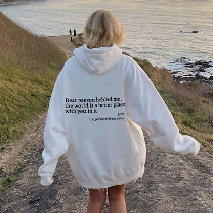 Lena – Damska bluza oversize z kapturem i nadrukiem