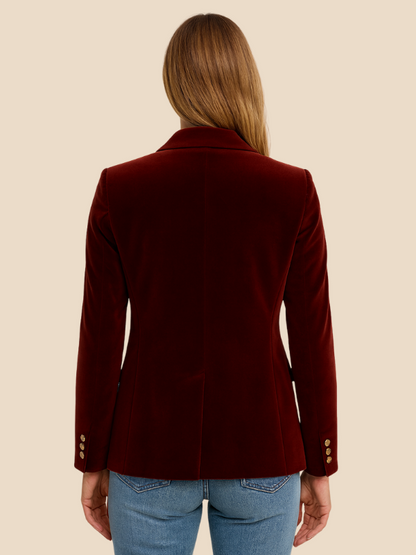 Camila – Tailored Velvet-Feel Blazer for Women