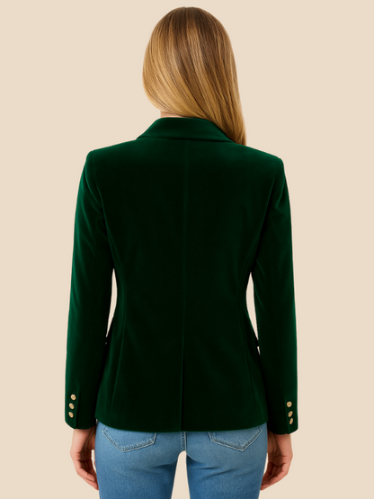 Camila – Tailored Velvet-Feel Blazer for Women