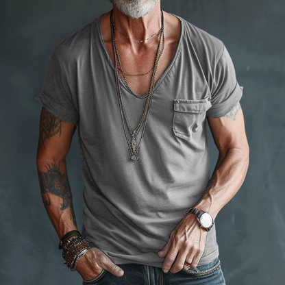 Leo – Men's V-Neck Pocket T-Shirt