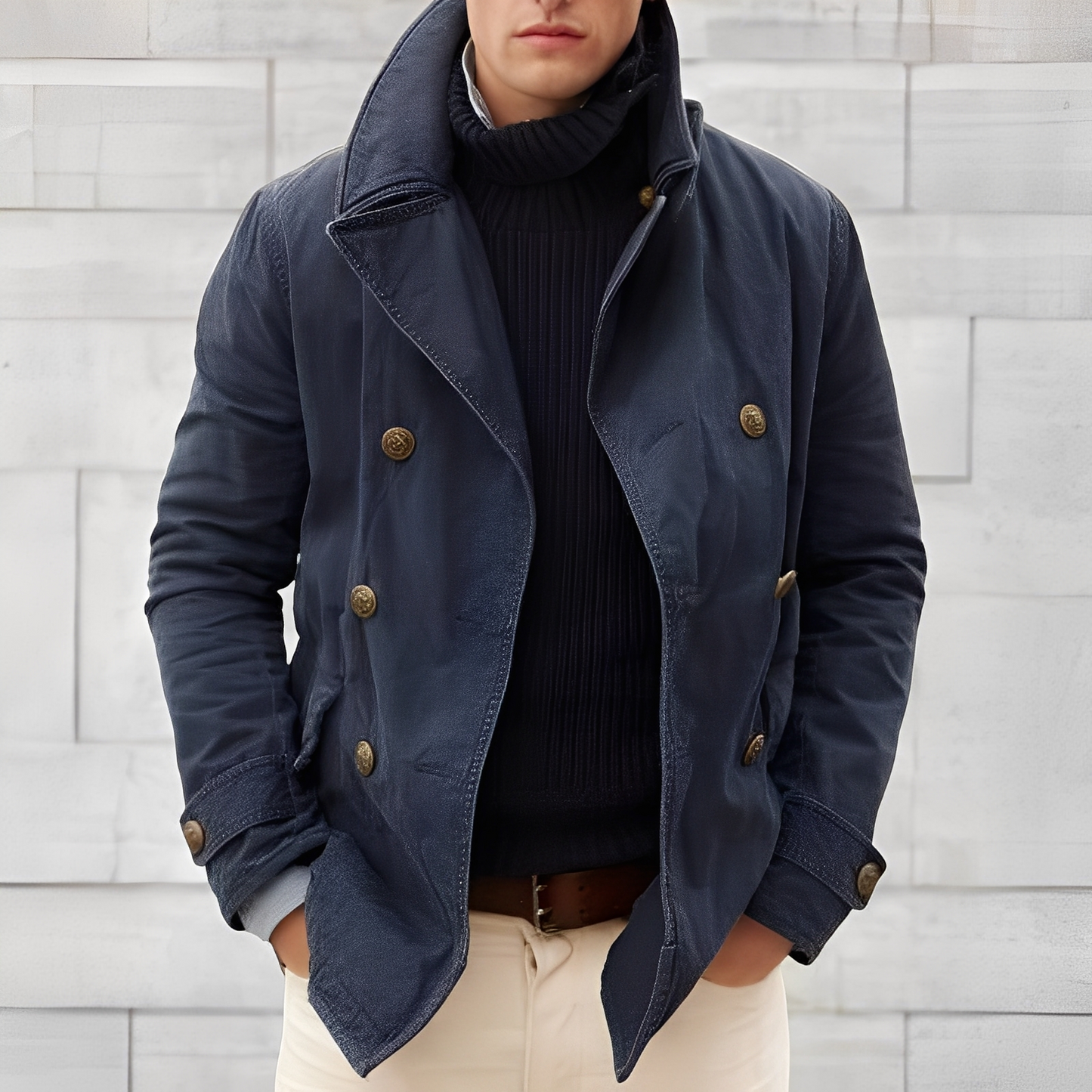 James – Double-Breasted Winter Peacoat