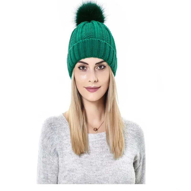 Chloe – Knit Pom-Pom Winter Beanie for Women