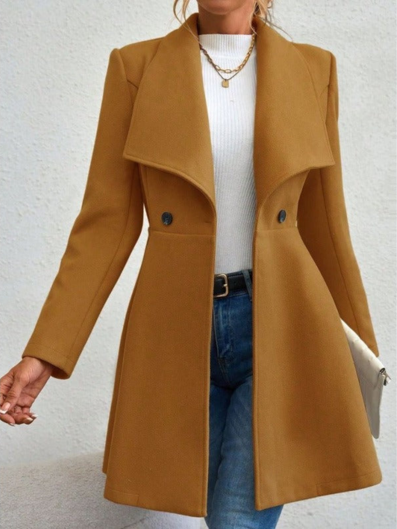 Klara – Płaszcz Elegancki z Klapami
