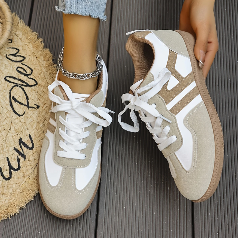 Katarzyna – Sneakersy damskie casual z zamszowymi wstawkami