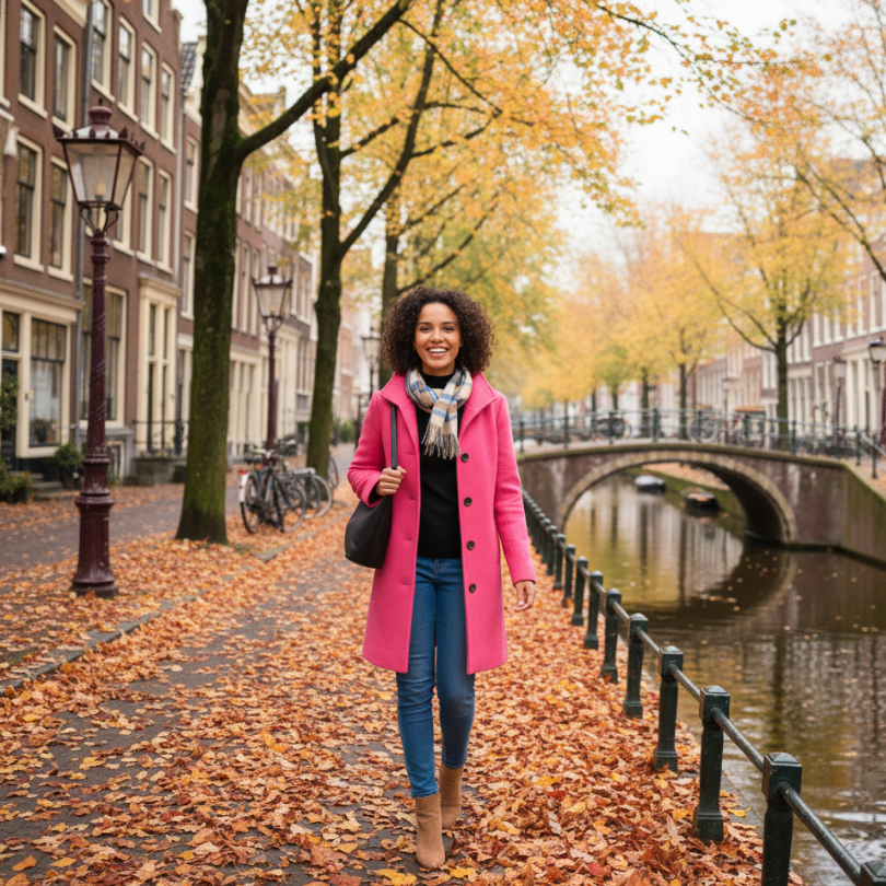 Hazel – Classic Wool-Blend Button-Up Coat for Women