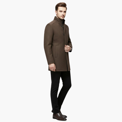 Harrison – Wool-Blend Stand Collar Overcoat