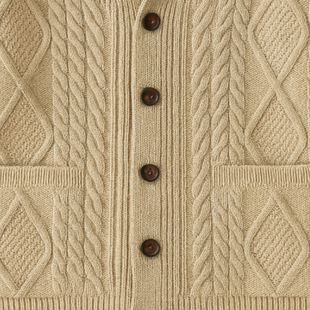 Adam – Klasyczny męski kardigan z grubym splotem