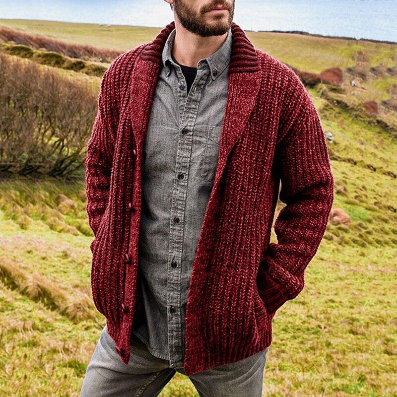 James – Textured Knit Cardigan for Men