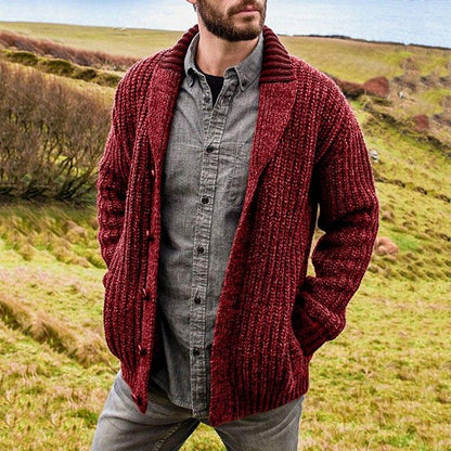 James – Textured Knit Cardigan for Men