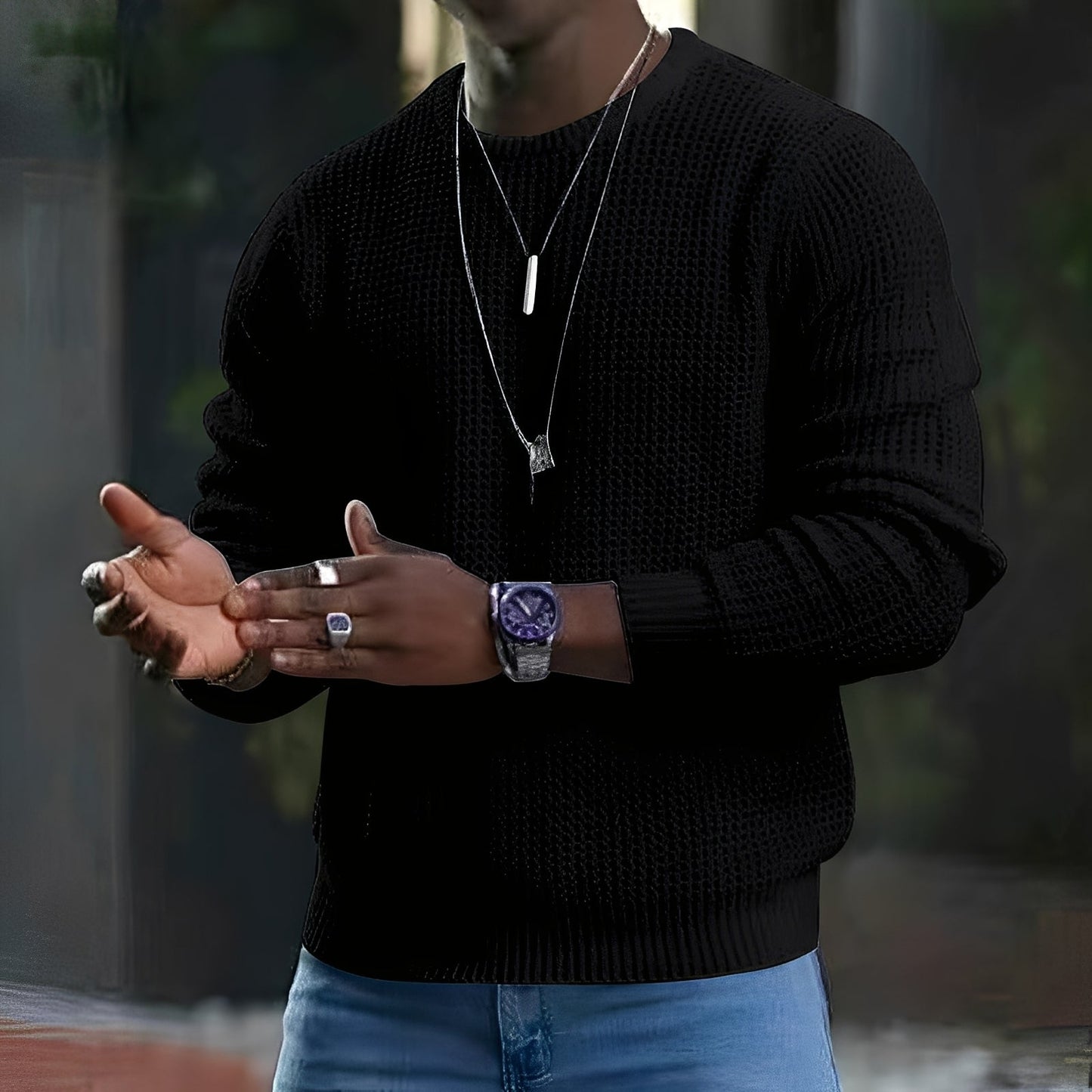 Iván – Textured Knit Jumper for Men