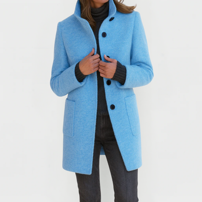 Lana – Tailored Wool-Blend Button-Up Coat for Women