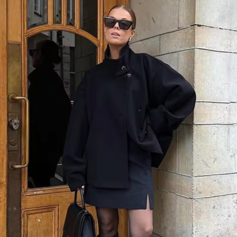 Zofia – Oversize Płaszcz Damski w Stylu Miejskiej Elegancji