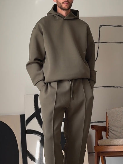 Leo – Relaxed Fit Minimalist Hoodie & Tapered Trousers Set for Men