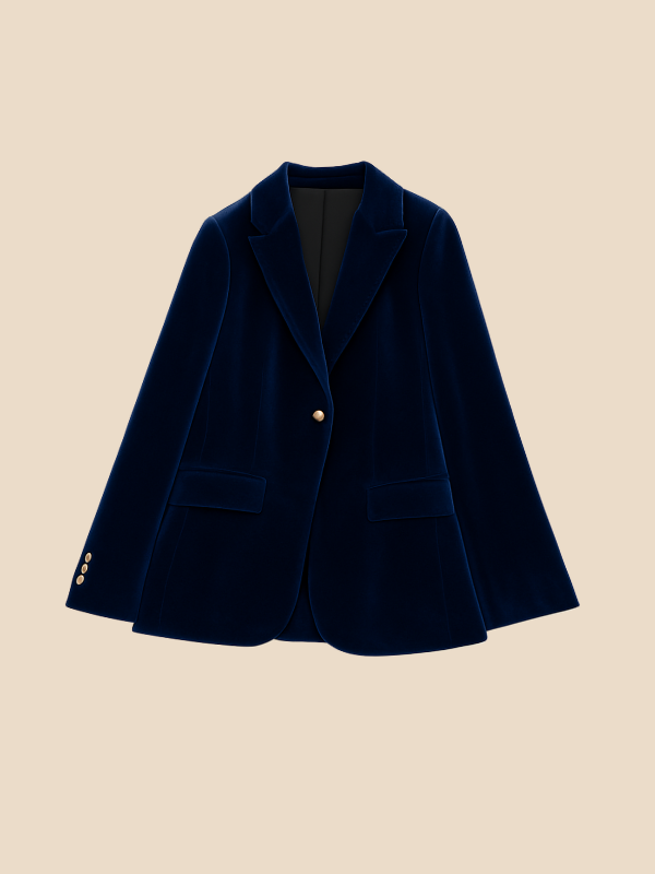 Camila – Tailored Velvet-Feel Blazer for Women