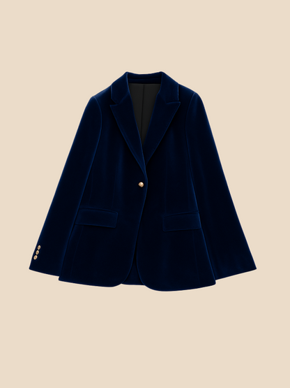 Camila – Tailored Velvet-Feel Blazer for Women