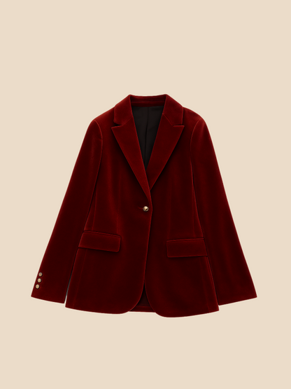 Camila – Tailored Velvet-Feel Blazer for Women