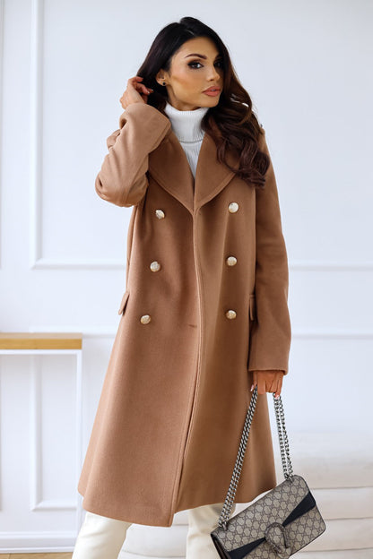 Victoria – Tailored Double-Breasted Long Coat for Women