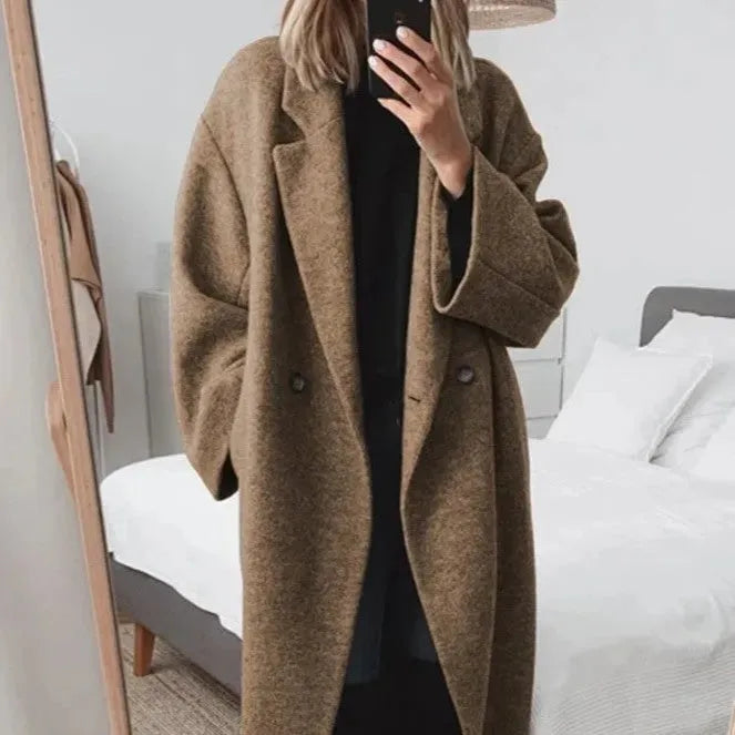 María – Relaxed Tailored Long Coat Womens