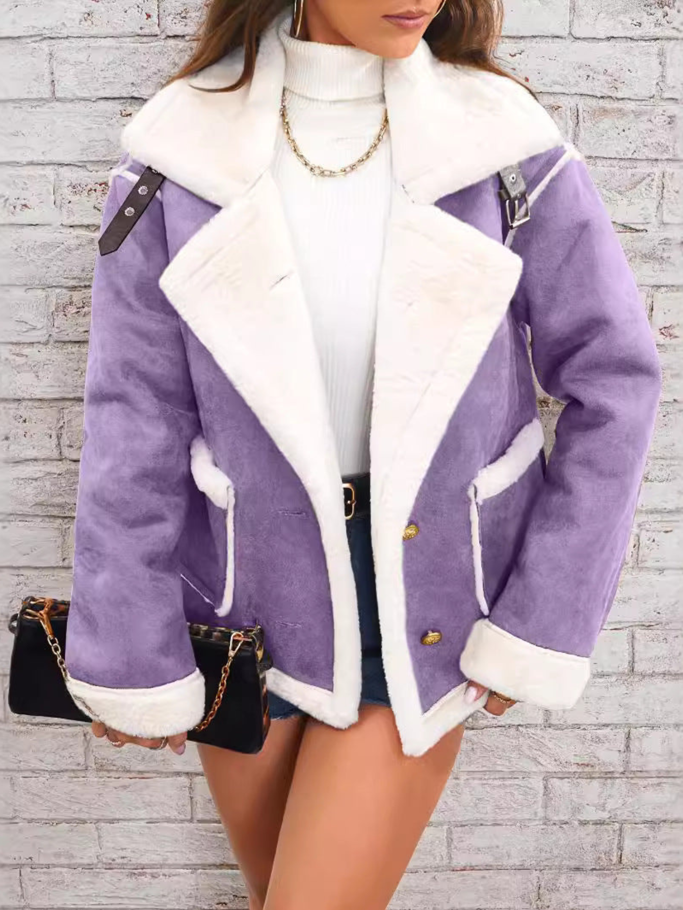 Adele – Kurtka damska typu pilotka z kożuchem