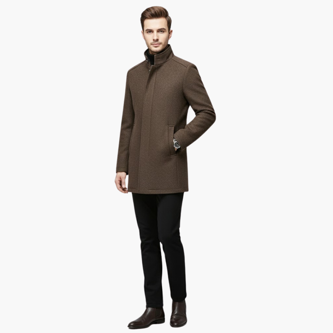 Harrison – Wool-Blend Stand Collar Overcoat