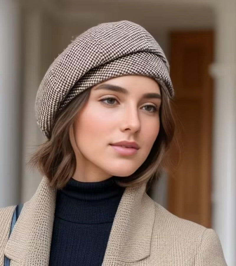 Isabela – Stylowy damski beret w kratkę