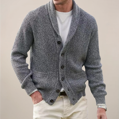Mateo – Textured Button-Up Knit Cardigan Mens
