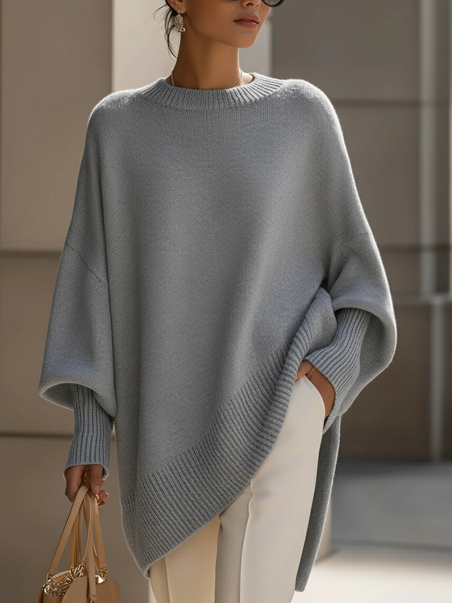 Isabella – Relaxed Knit Poncho Sweater Women